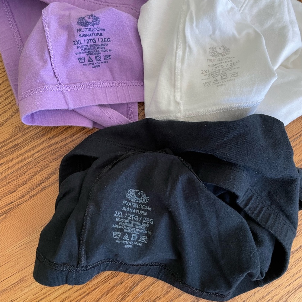 Fruit of the Loom Racerback Sports Bra Set - Black, Purple, White - Picture 3 of 3